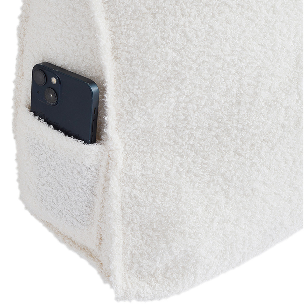 Living and Home Beige Wedge Headboard Pillow with Side Pocket 100 x 50cm Image 5