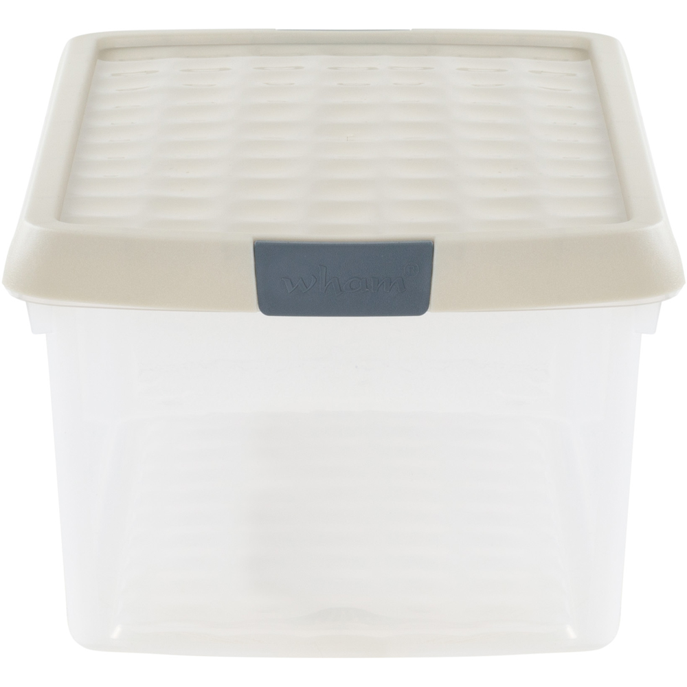Wham Clip 10.5L Clear Stone and Slate Grey Rectangular Storage Box with Lid 3 Pack Image 4