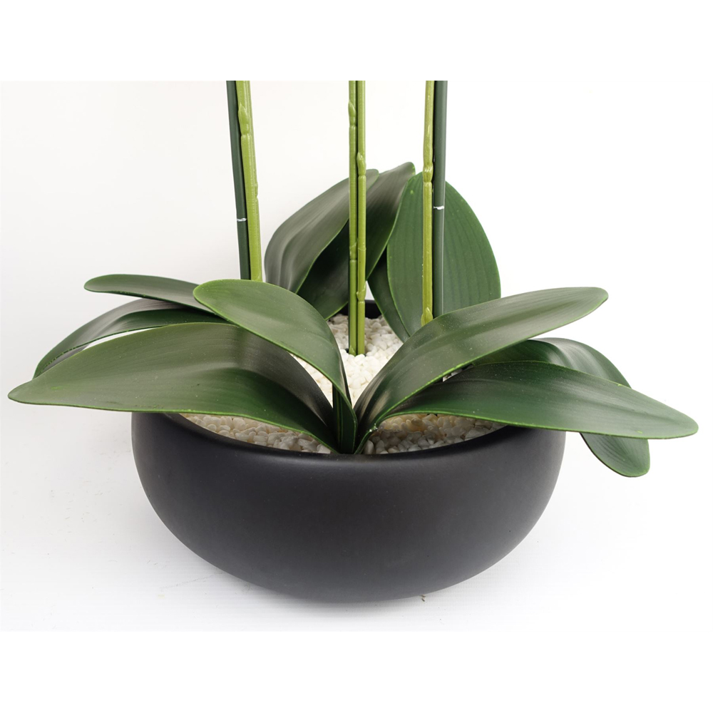 Botanik Yellow Orchid Artificial Tree in Black Ceramic Planter 60cm Image 5