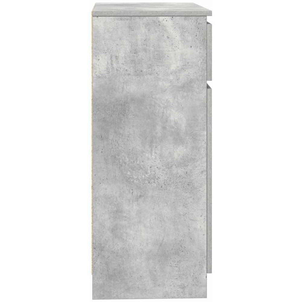 vidaXL 2 Door Single Drawer Concrete Grey Wooden Sideboard Image 7