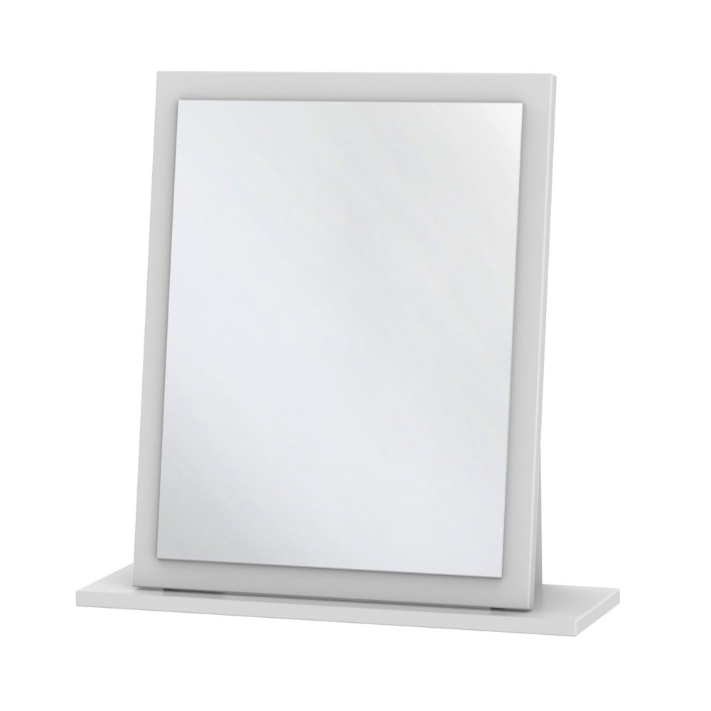 Malaga 50 x 48cm Soft Grey Gloss Mirror Image 1