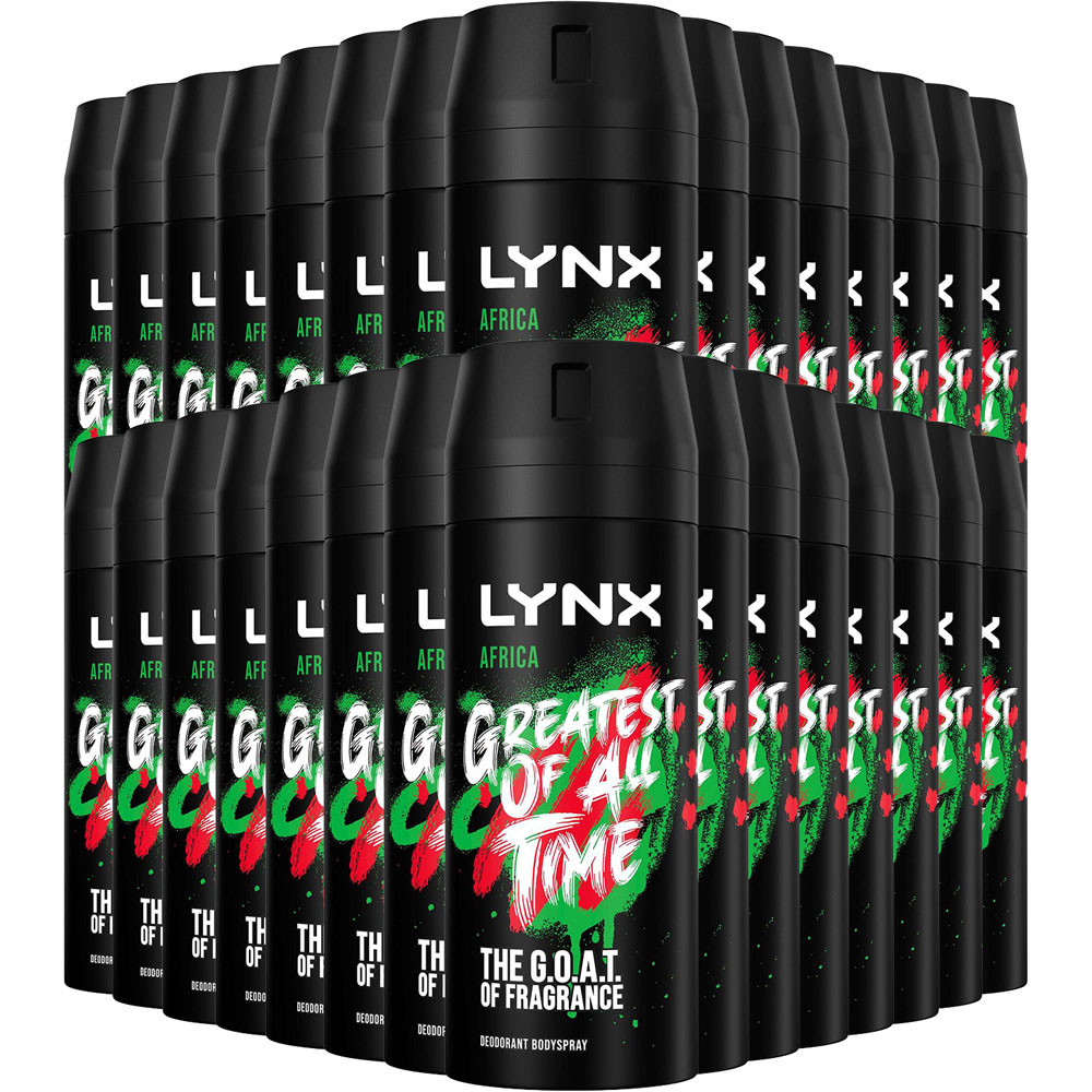 Lynx Africa Mandarin and Sandalwood 48H Protection Deodorant Body Spray 150ml 30 Pack Image 1