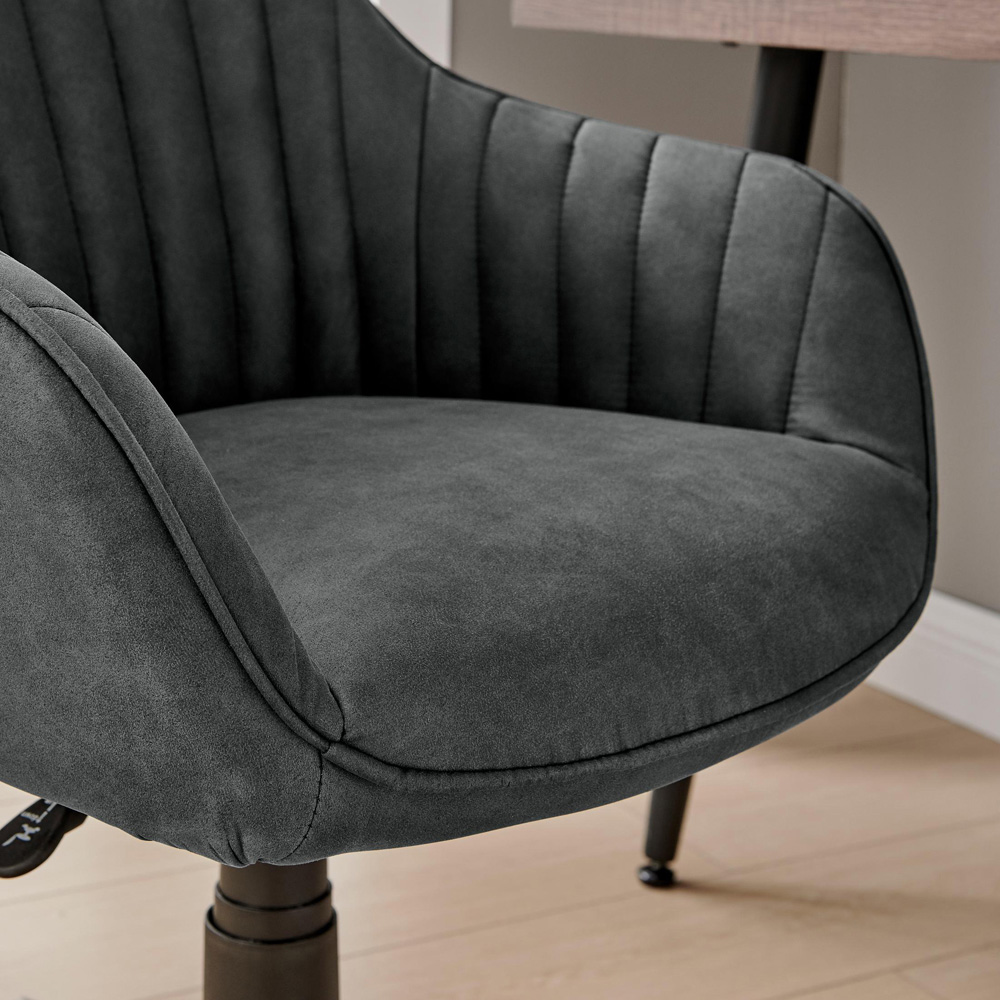 Furniturebox Brooker Black Faux Leather Office Chair Image 3