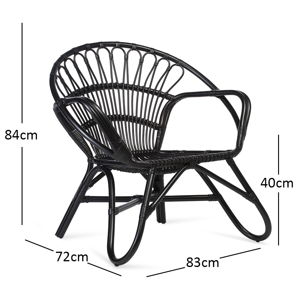 Desser Nordic Black Rattan Chair Image 3