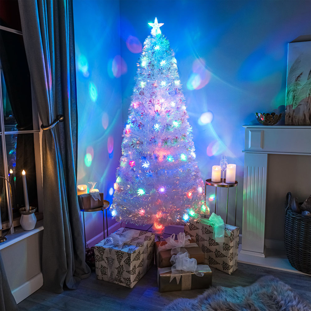 The Christmas Centre 66 Multicolour LED Iridescent White Fibre Optic Artificial Xmas Tree 7ft Image 7
