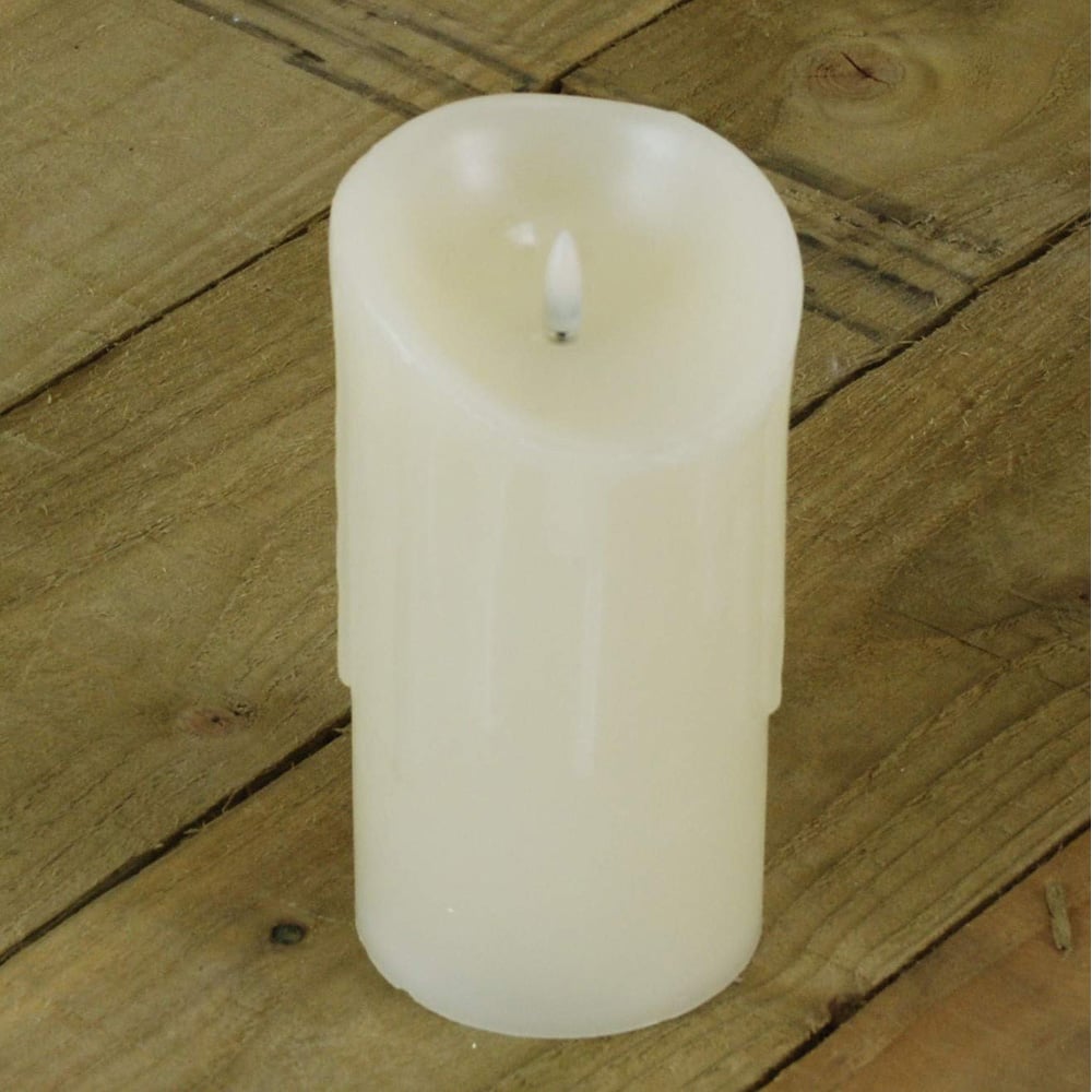 Premier FlickaBrights Cream Flickering Flame Melted Effect LED Candle Christmas Decoration 18cm Image 7