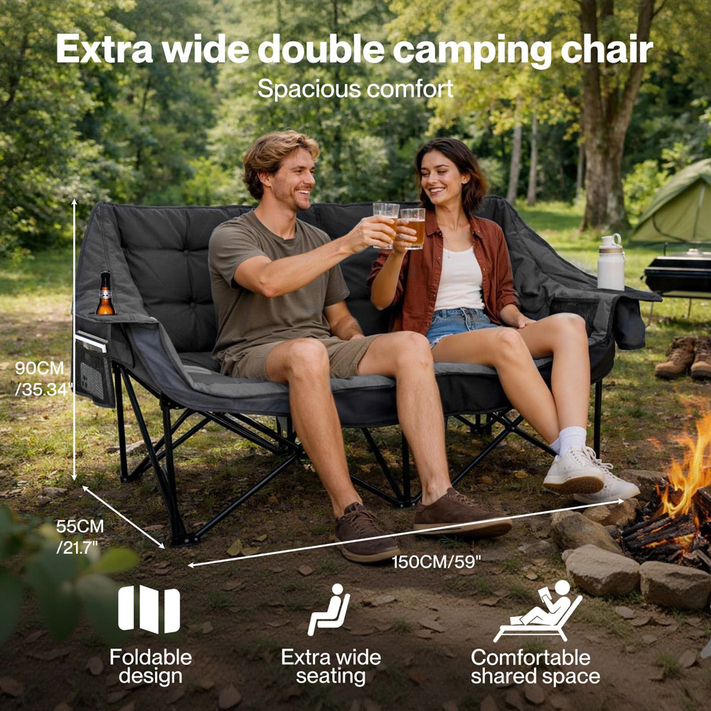 Levede 2 Seater Foldable Camping Chair Image 4