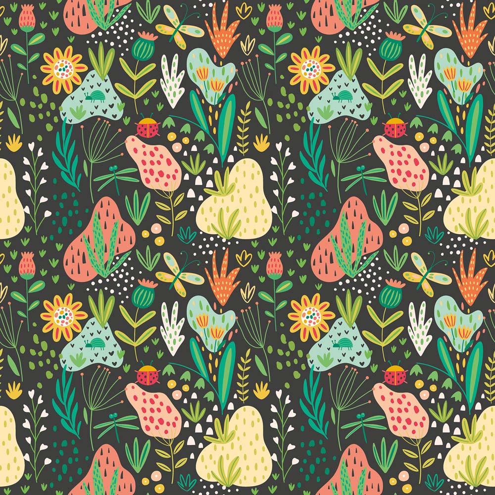 Hoopla Walls Peekaboo Bug Garden Marmalade Twist Wallpaper Image 1