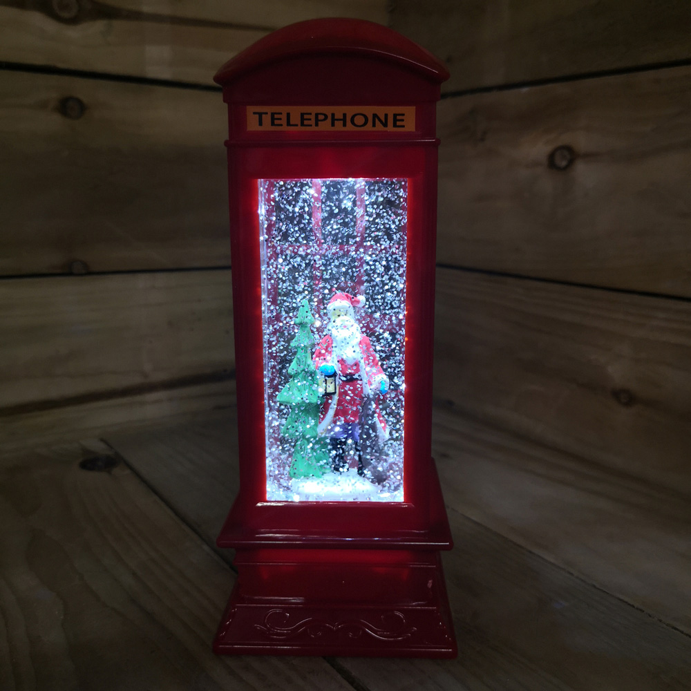 Samuel Alexander Telephone Box Santa Scene Water Spinner Christmas Decoration 26.5cm Image 5