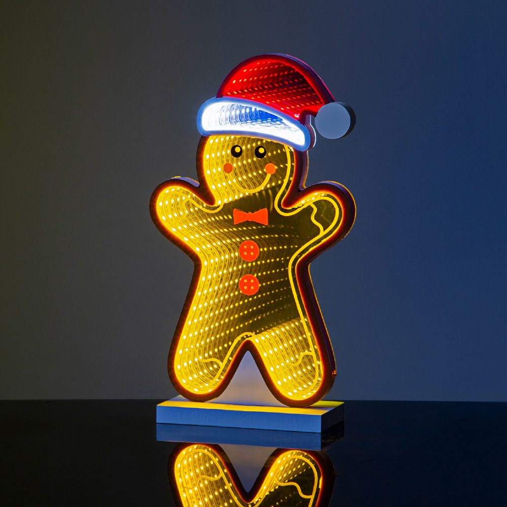 The Christmas Workshop 99 Multicolour LED Gingerbread Man Double Sided Infinity Light 28cm Image 3