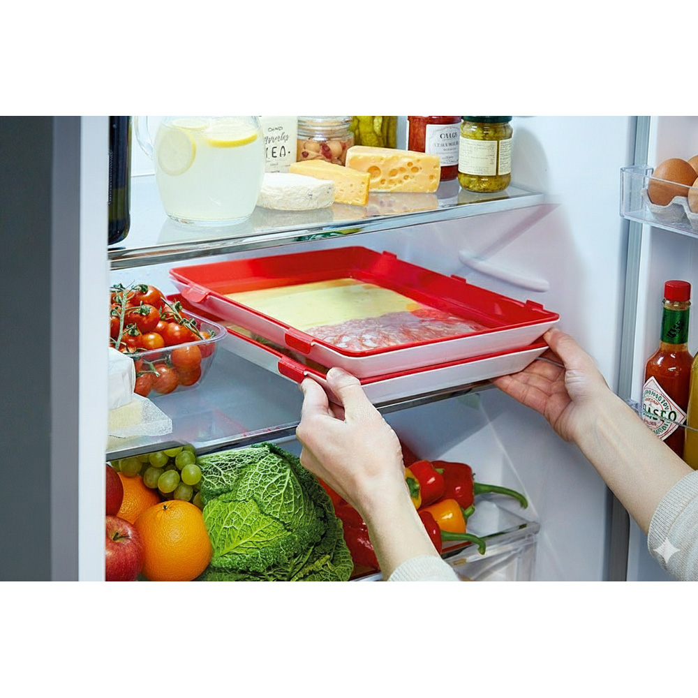 Avilo 2 Piece Stretch Lid Food Storage Tray Image 2
