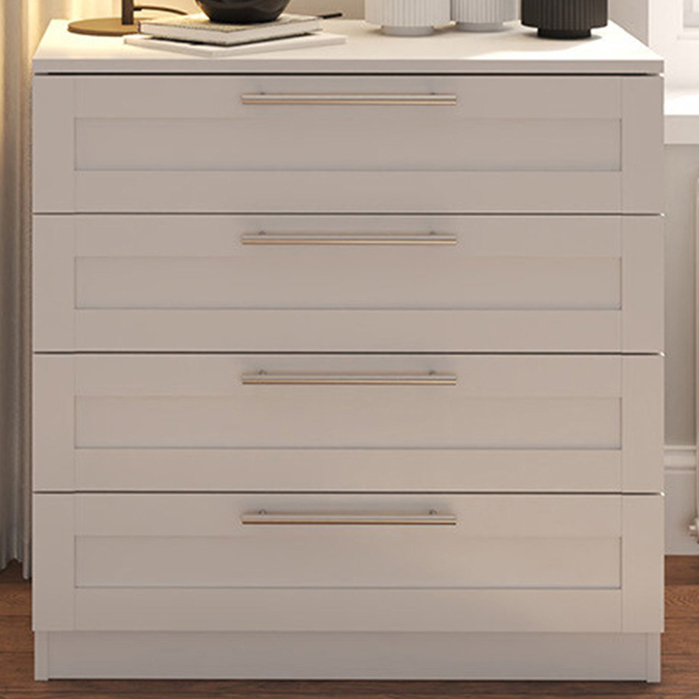 Burford 4 Drawer White Chest of Drawers Image 1
