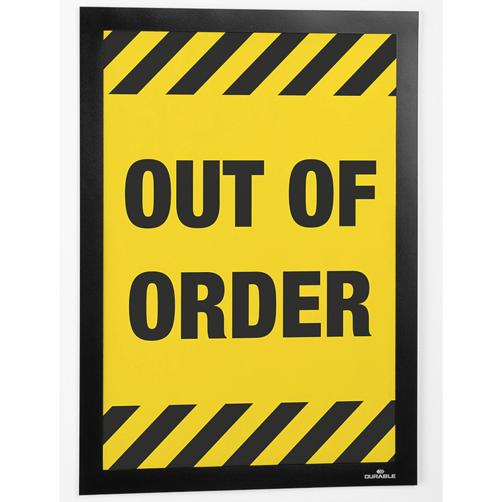 Durable DURAFRAME A4 Black Wallpaper Self Adhesive Magnetic Signage Frame Image 6