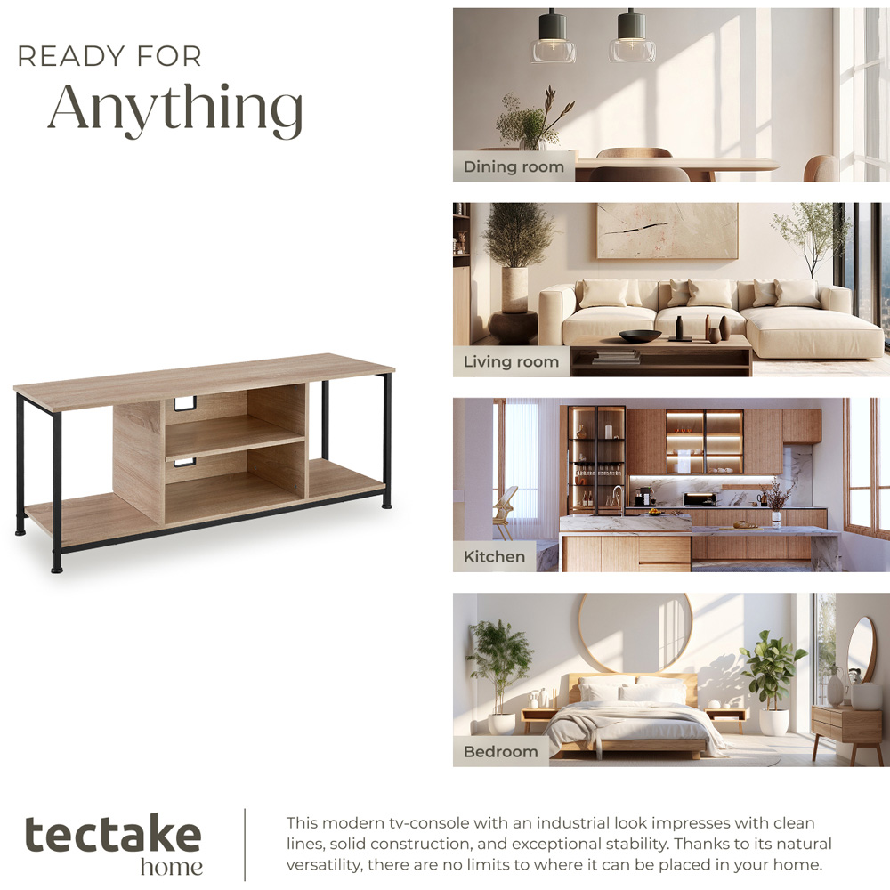 Tectake 4 Shelf Sonoma Oak TV Stand Image 7
