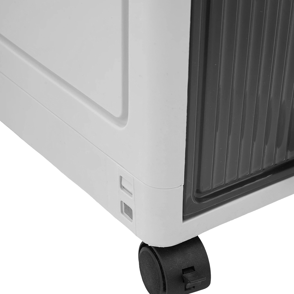 Living and Home 5-Tier Transparent Grey Slim Storage Cabinet with Wheels Image 3