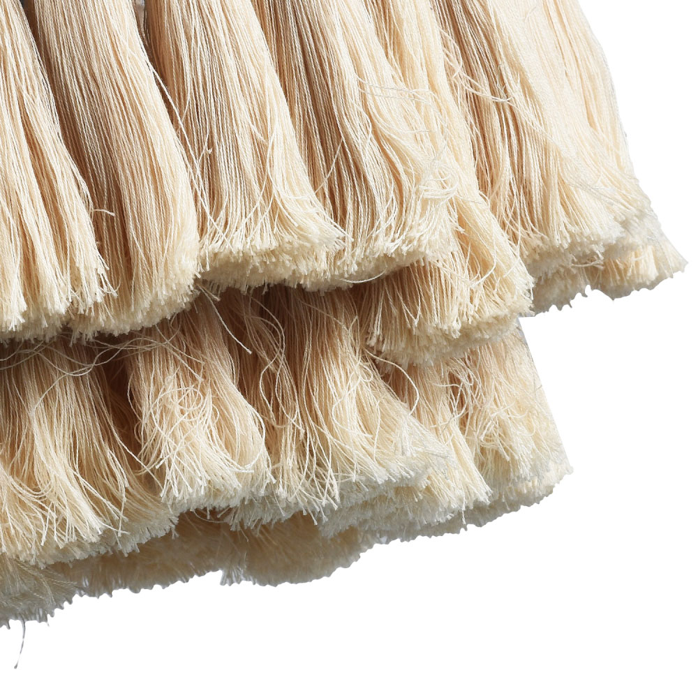 Happy Homewares Rose Gold Frame Shabby Chic Double Tier Cotton Tassels Pendant Shade Image 5