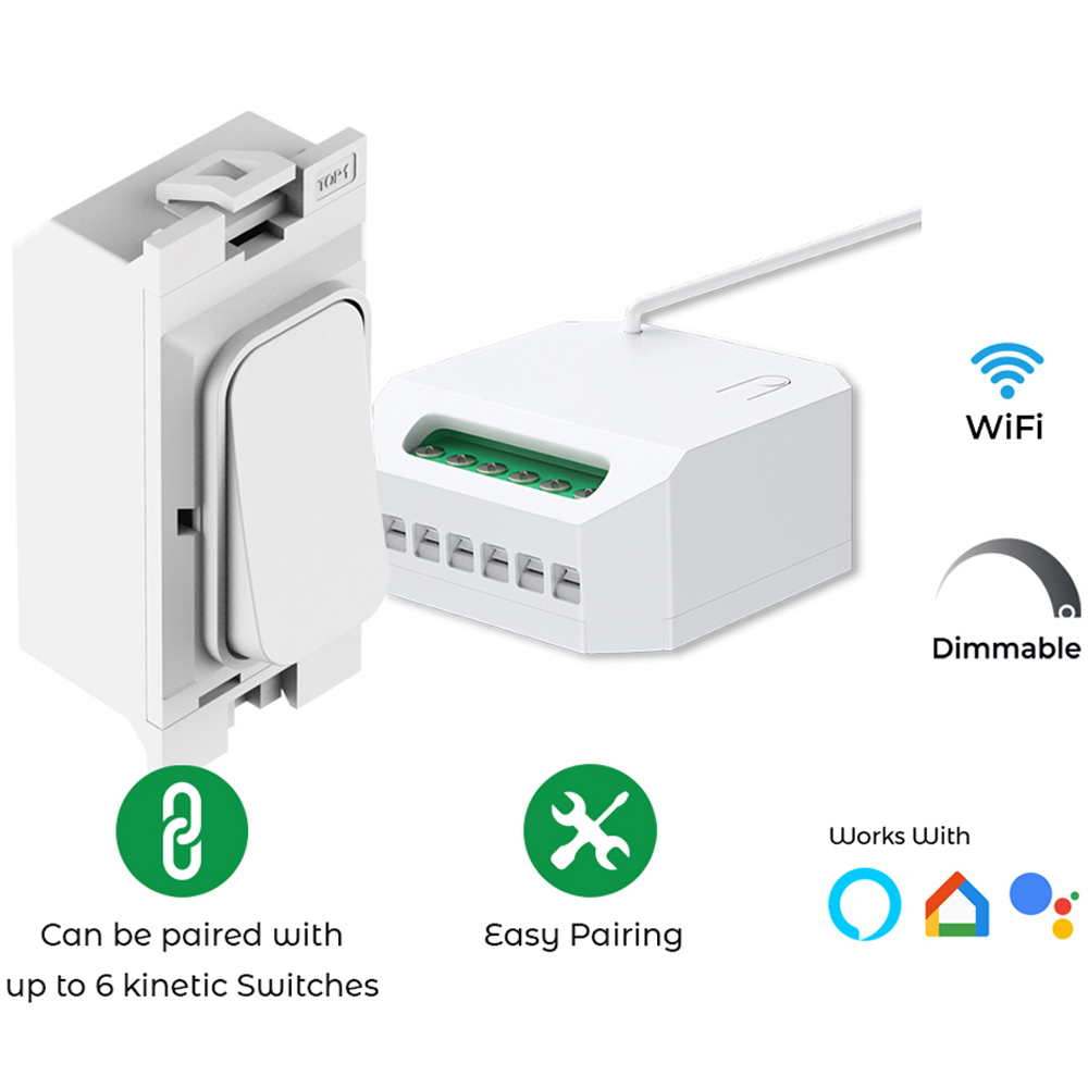 ENER-J 100W RF Wi-Fi Dimmable Magic Receiver Module HAGER Grid Kinetic Switch Image 2