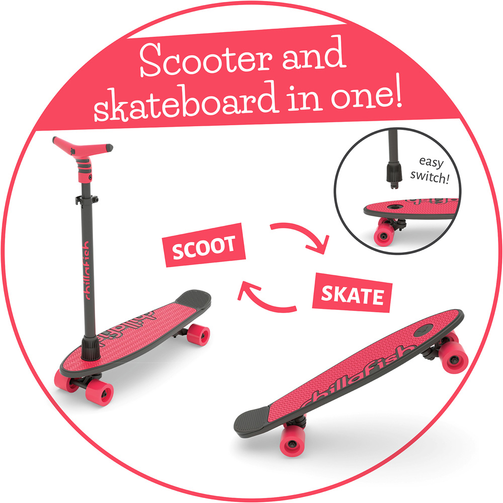 Chillafish SkatieSkootie 2 in 1 Coral 4 Wheel Skateboard Image 4