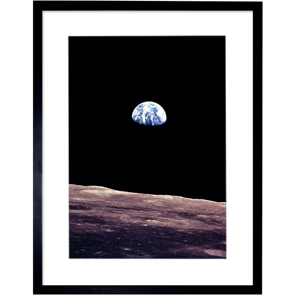 Wee Blue Coo NASA Planet Earth Lunar Surface Moon Space Photo Framed Wall Art Print 30 x 41cm Image 1
