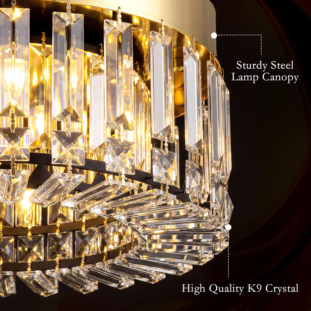 Portland Gold Crystal Ceiling Light with 225 Crystal Pendants Image 6