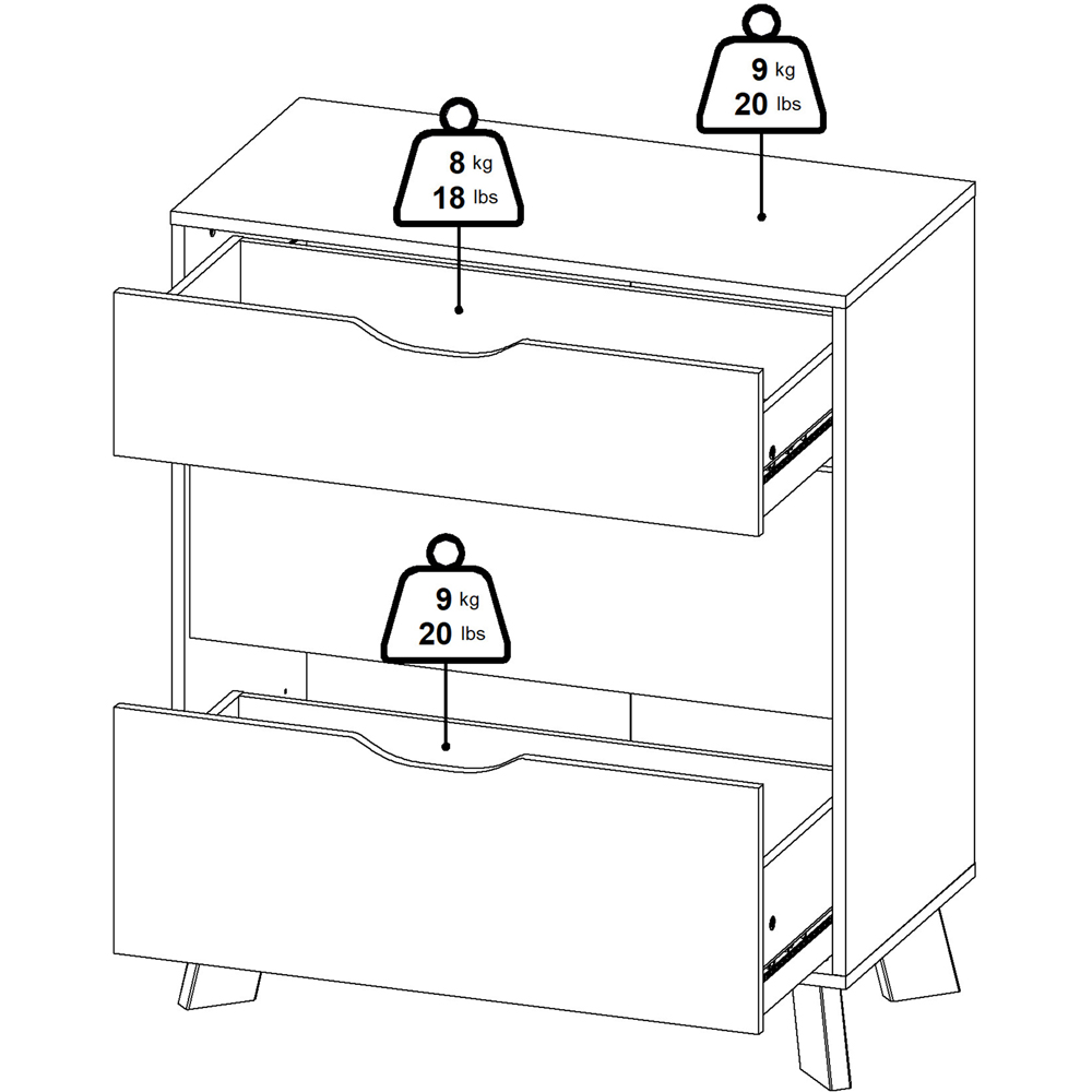 Furniture To Go Ikast 3 Drawer Brown and White Chest of Drawers Image 7
