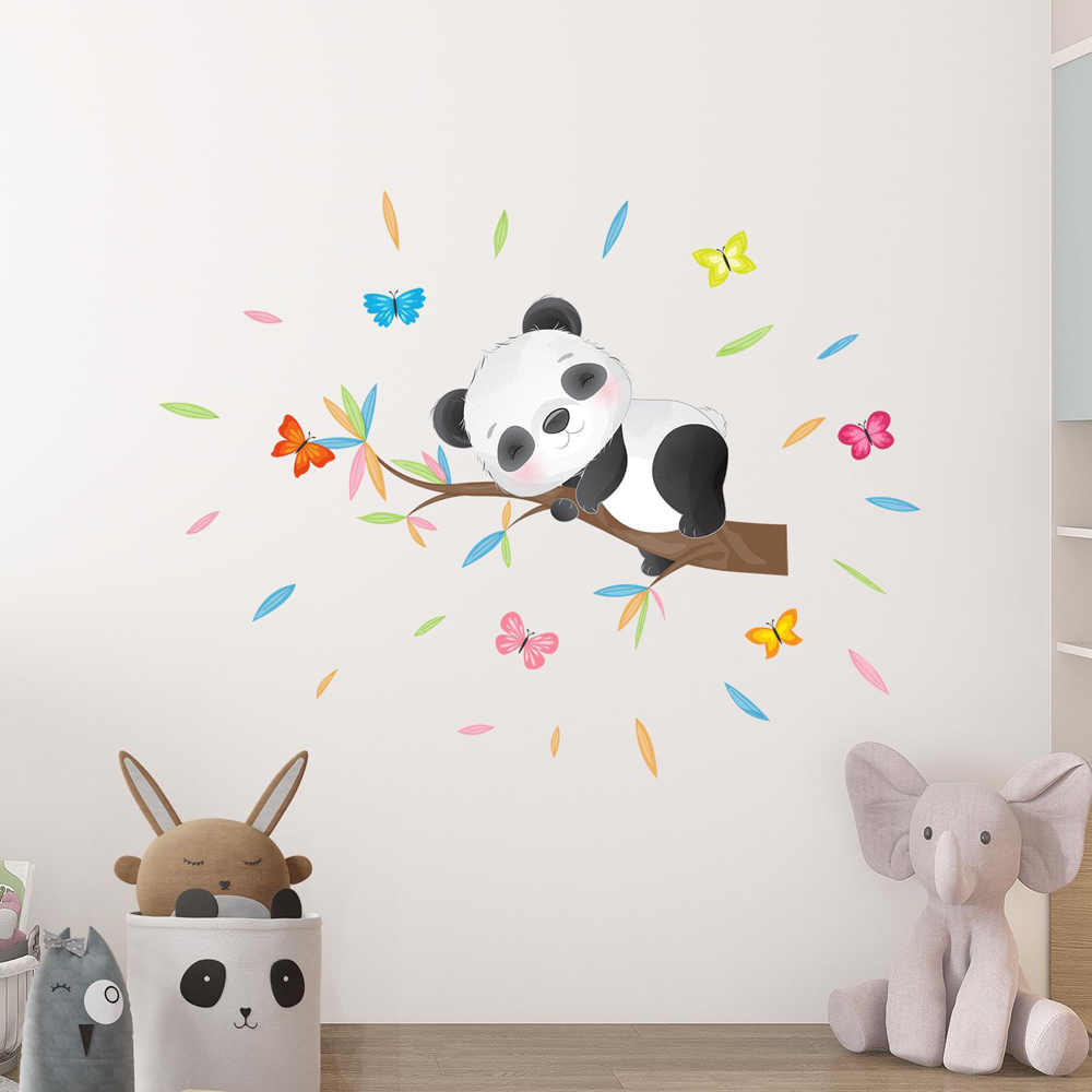 Walplus Kids Sleeping Panda On The Tree Branch Self Adhesive Wall Stickers Image 3