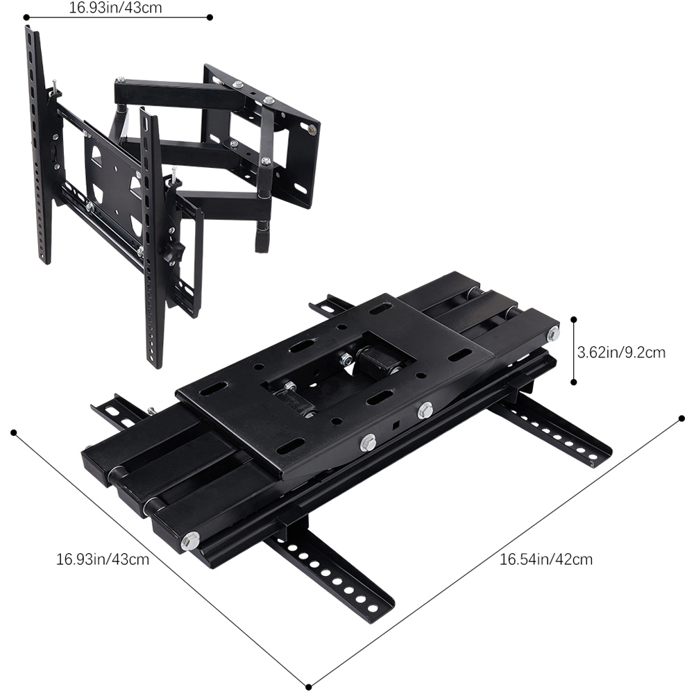 Living and Home 26-55 inch Black Wall Mounted Metal TV Monitor Bracket 42cm Image 8