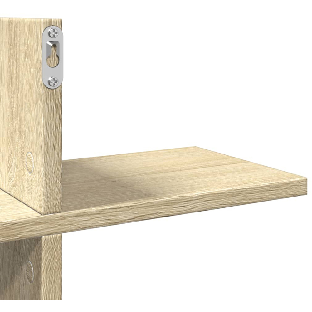 vidaXL 8 Shelf Sonoma Oak Floating Wall Shelf Image 7