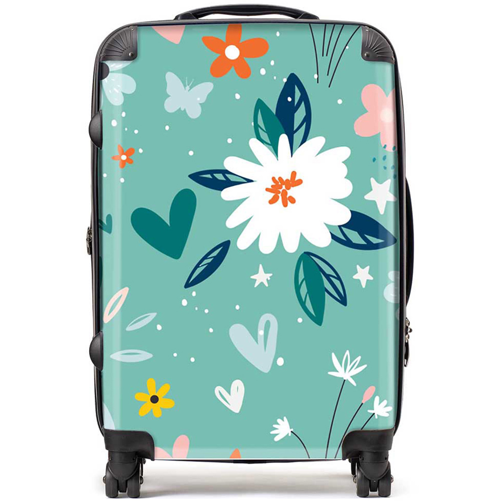 Warren Reed Designer Medium Garden Summer Flowers Suitcase Image 1