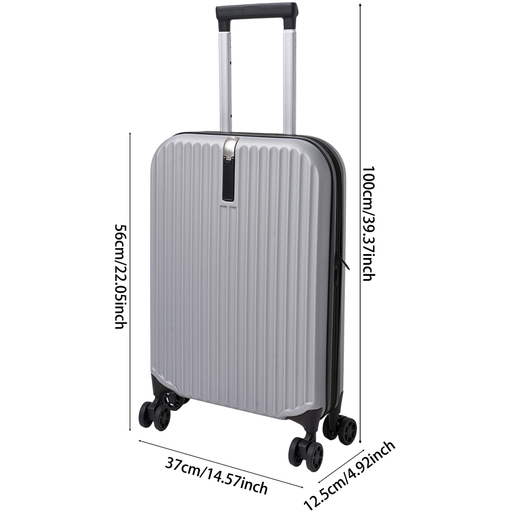 H&O Direct 20 inch Silver Expandable Folding Luggage Suitcase Image 6