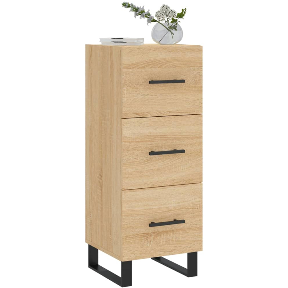 vidaXL 3 Drawer Sonoma Oak Slim Sideboard Image 3