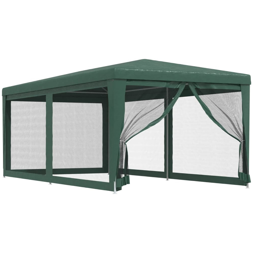 vidaXL 3 x 6m Green Party Tent with 6 Mesh Sidewalls Image 2