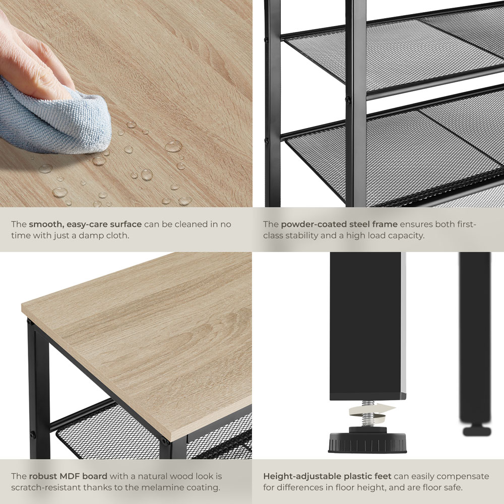 tectake Portsmouth 3 Grid Shelf Oak Sonoma Shoe Rack Image 5