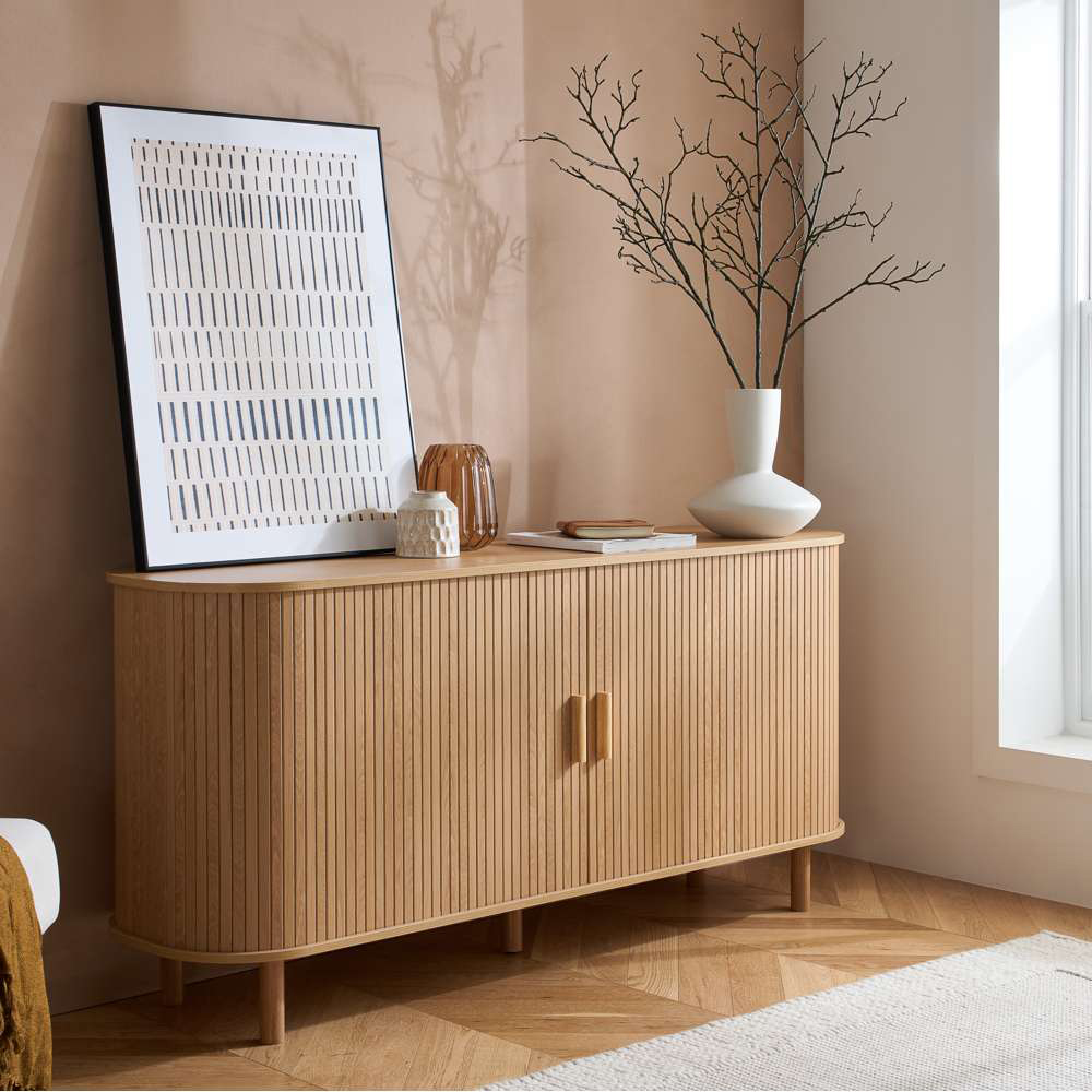 Birlea Axel 2 Door Fluted Brown Sideboard Image 8