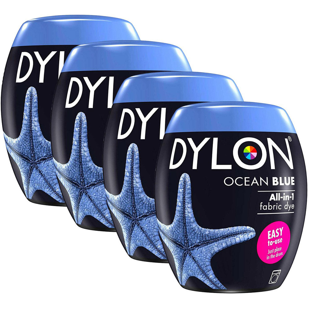 Dylon Ocean Blue Washing Machine Fabric Dye Pod 350g 4 Pack Image 1