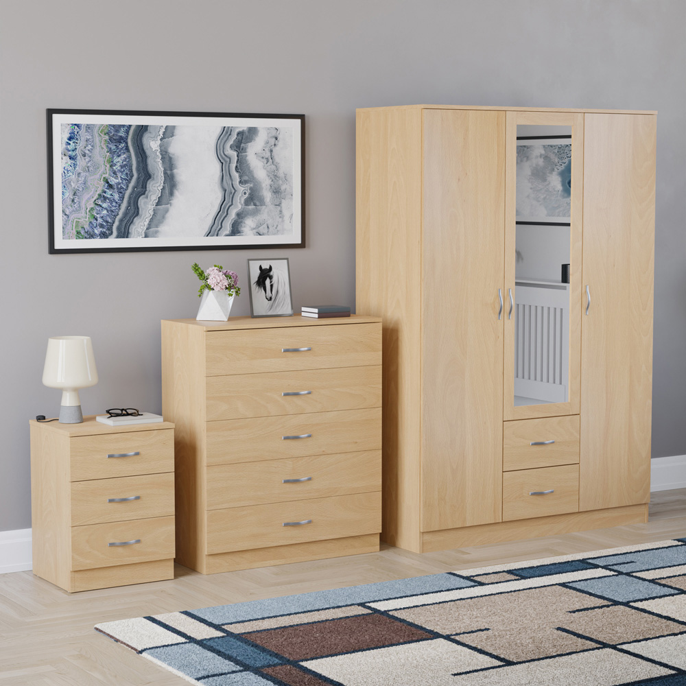 VIDA DESIGNS Riano Pine 3 Piece Bedroom Furniture Set Image 1