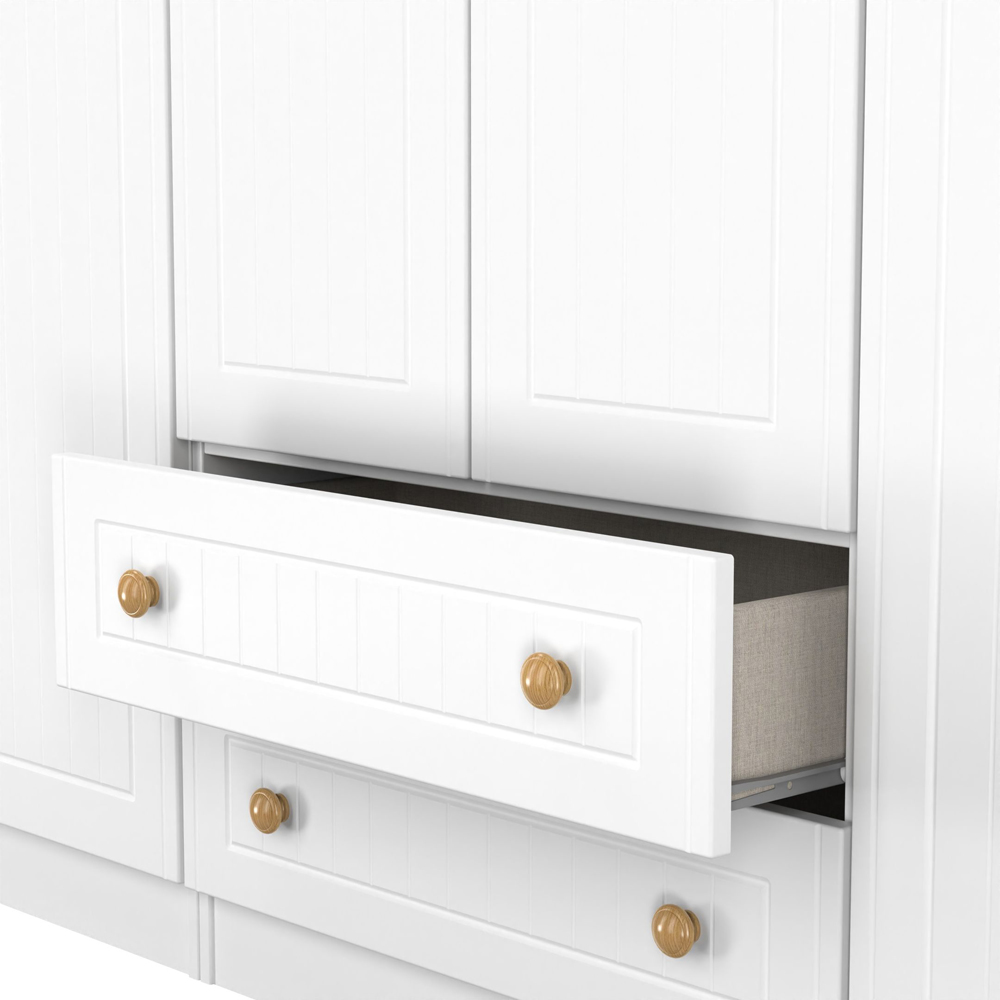 Crowndale Warwick 6 Door 2 Drawer White Ash and Modern Oak Wardrobe Ready Assembled Image 8