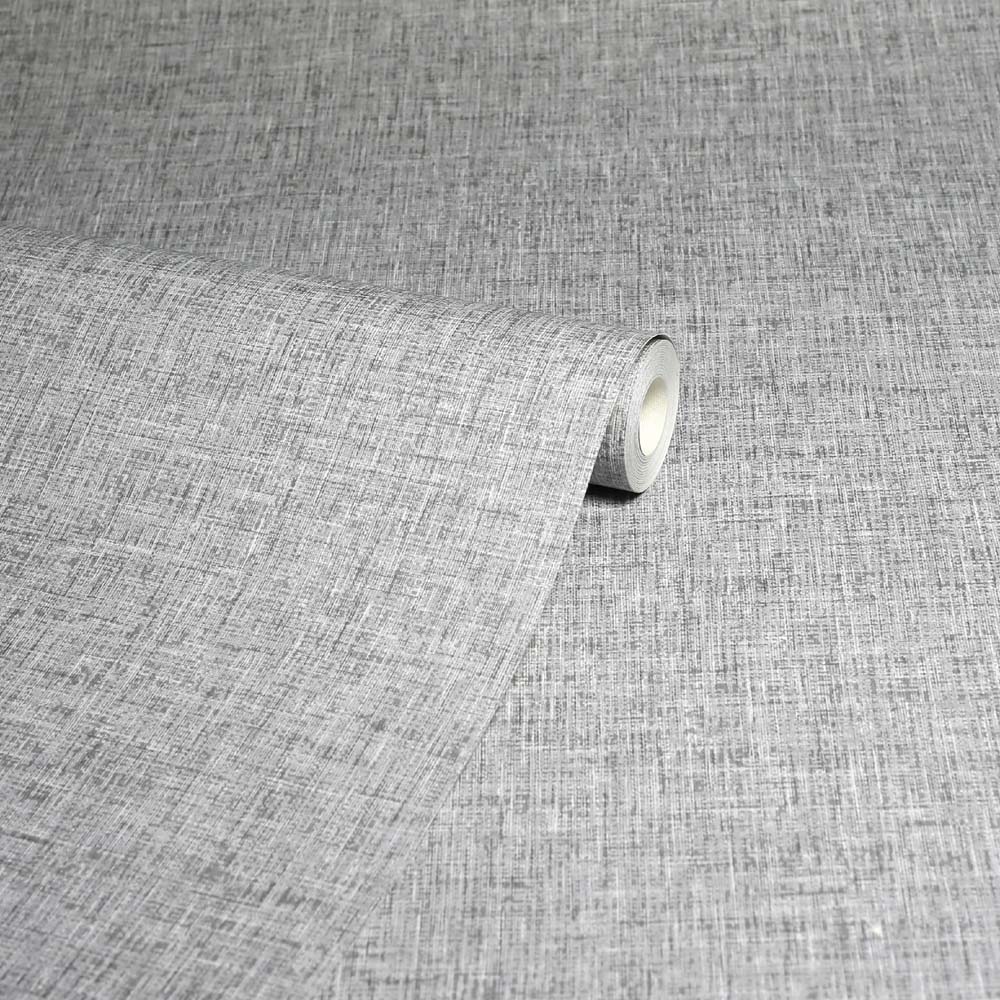 Arthouse Artistick Linen Textured Light Grey Wallpaper Image 2