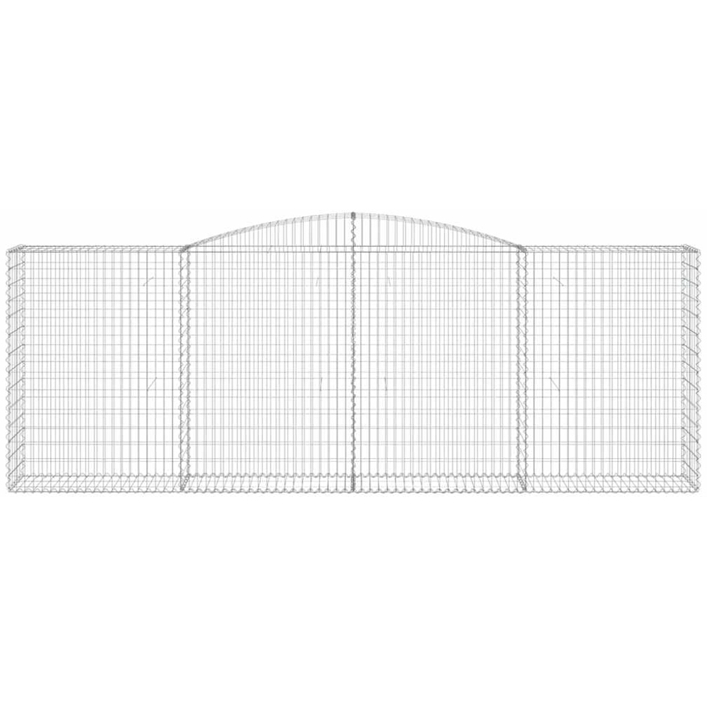 vidaXL Silver Galvanised Iron Arched Gabion Basket 400 x 50 x 140/160cm 5 Pack Image 2