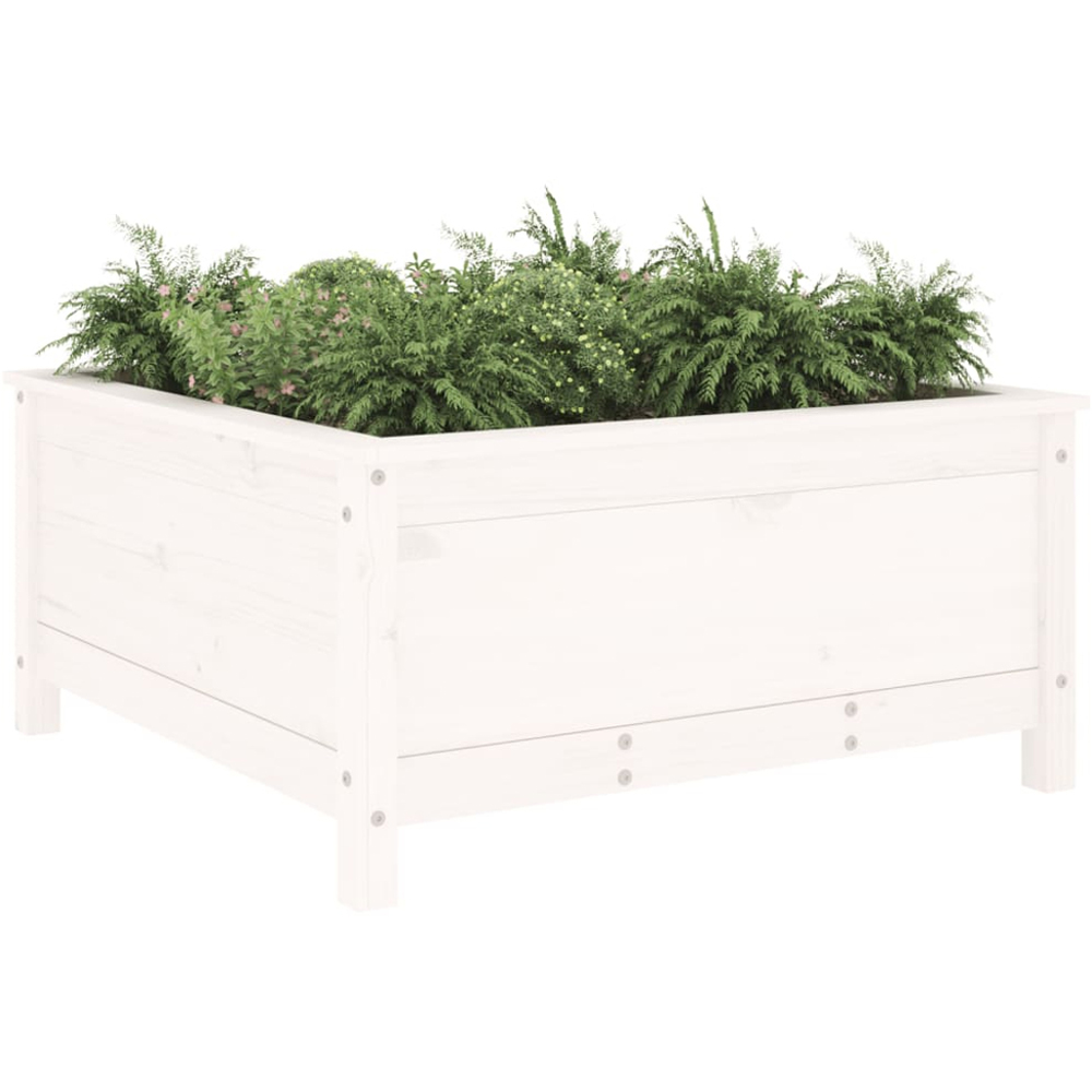 vidaXL White Solid Pine Wood Garden Planter 39 x 82.5 x 82.5cm Image 2