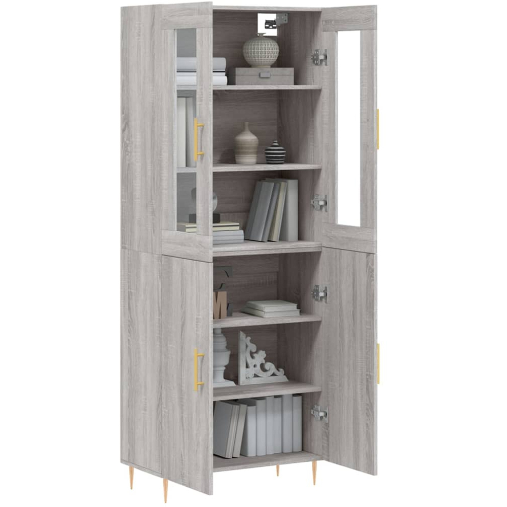vidaXL 4 Door Grey Sonoma Highboard Image 3