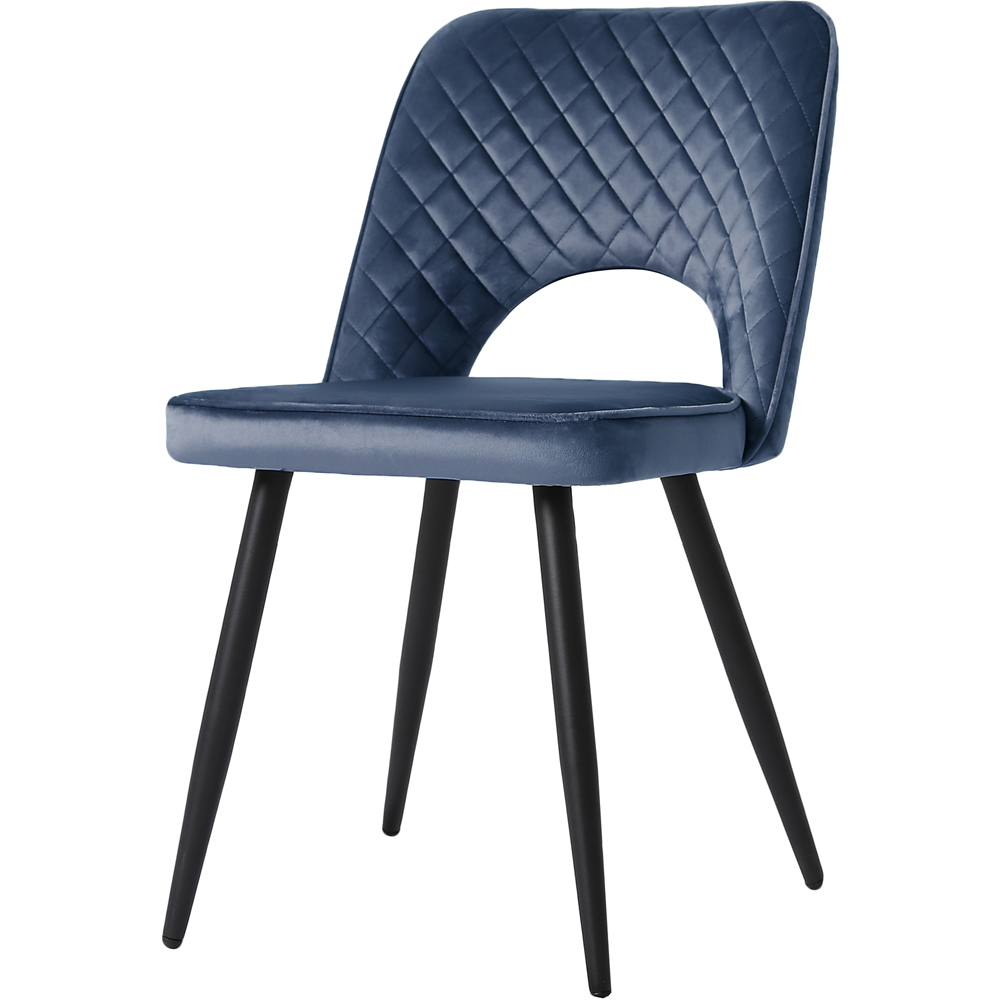 Metis Set of 2 Dark Blue Velvet Dining Chair Image 3