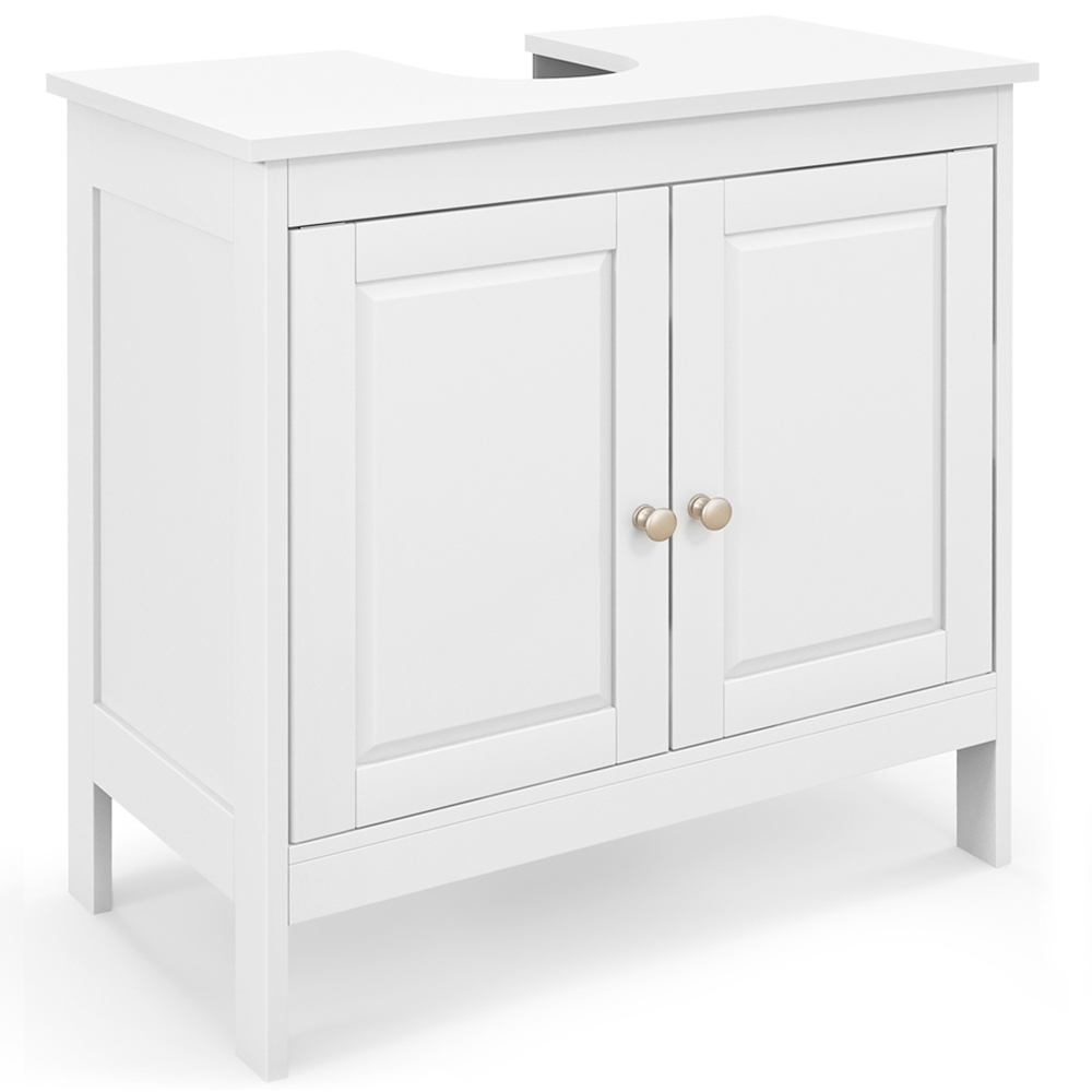 Costway 2 Door White Bathroom Vanity Sink Cabinet Image 2
