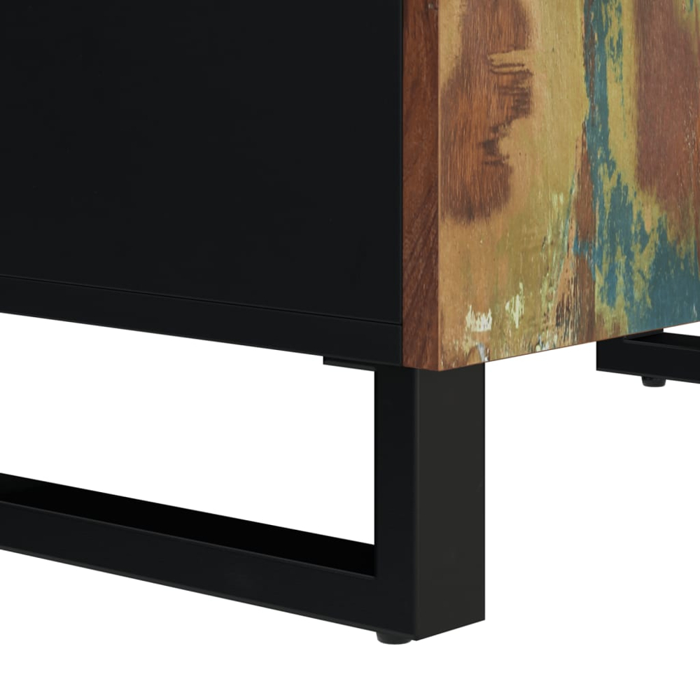 vidaXL 2 Door Single Shelf Multicolour Reclaimed Wood Sideboard Image 7