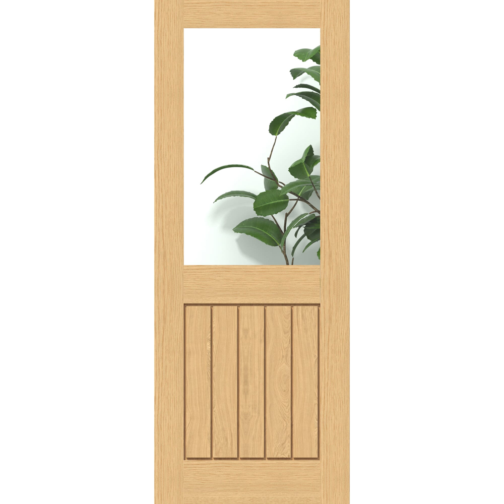 Green & Taylor Cottage Oak Clear Glazed Internal Door 2040 x 826mm Image