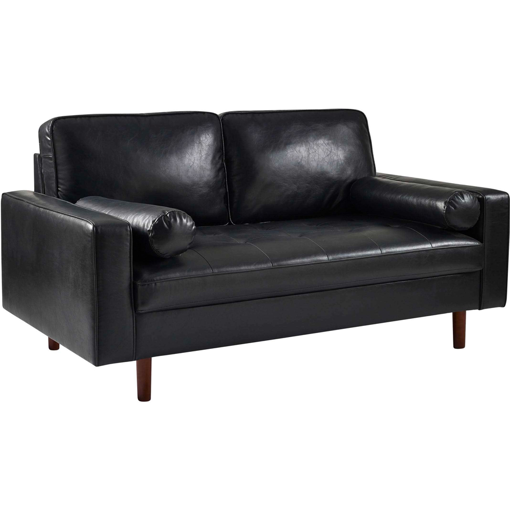 Julian Bowen Henley 3 Seater Black Faux Leather Sofa Image 2