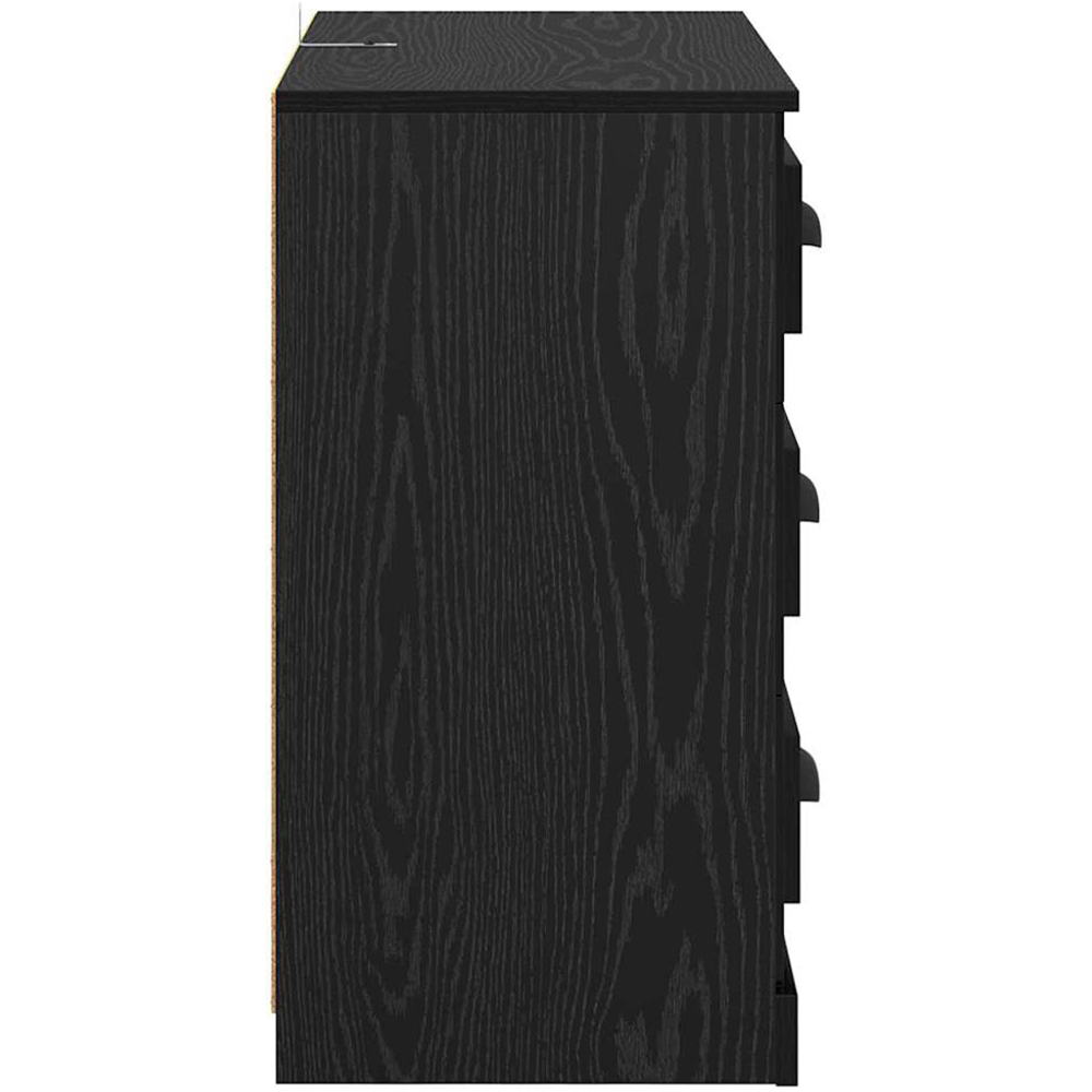 vidaXL 6 Drawer Black Oak Sideboard Set of 2 Image 8