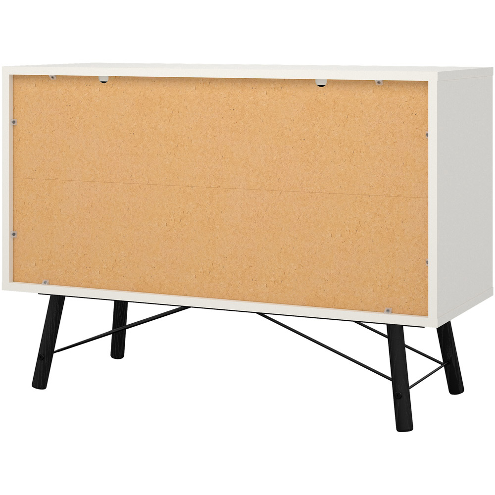 Florence Ry Single Door 2 Drawer Matt White Sideboard Image 4