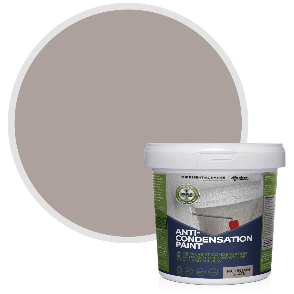 StoneCare4U Essential Walls & Ceilings Mountain Slate Anti Condensation Paint 5L Image 1