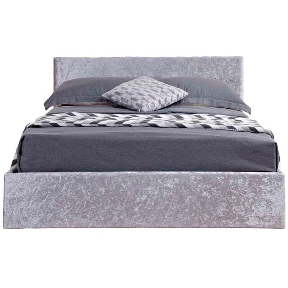 Berlin King Size Steel Crushed Velvet Ottoman Bed Image 3